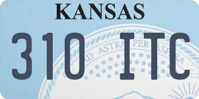 KS license plate 310ITC