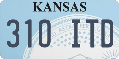 KS license plate 310ITD