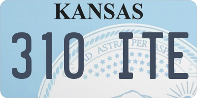 KS license plate 310ITE