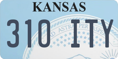 KS license plate 310ITY