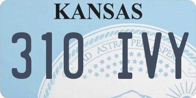 KS license plate 310IVY