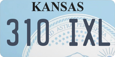 KS license plate 310IXL