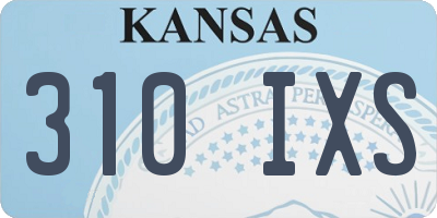 KS license plate 310IXS