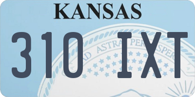 KS license plate 310IXT