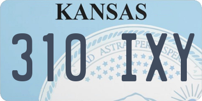 KS license plate 310IXY