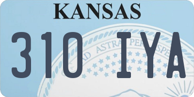 KS license plate 310IYA