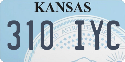 KS license plate 310IYC