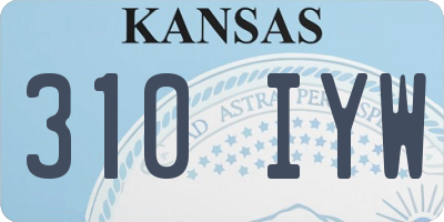KS license plate 310IYW
