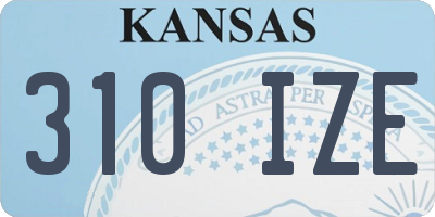KS license plate 310IZE