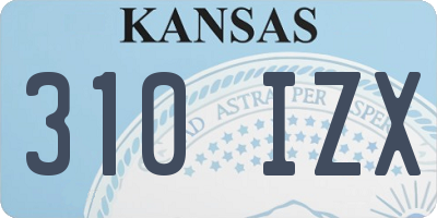 KS license plate 310IZX