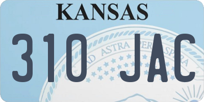 KS license plate 310JAC