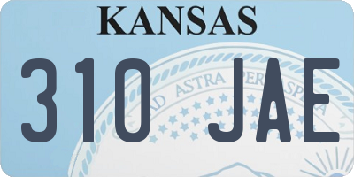 KS license plate 310JAE
