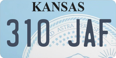 KS license plate 310JAF