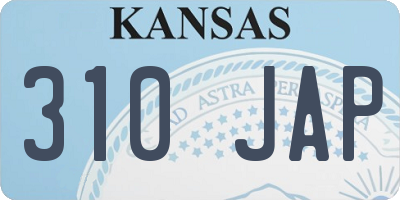 KS license plate 310JAP