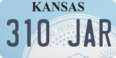 KS license plate 310JAR