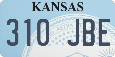 KS license plate 310JBE