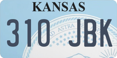 KS license plate 310JBK