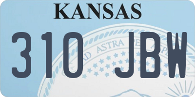 KS license plate 310JBW