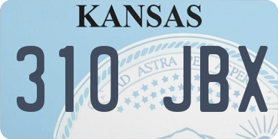 KS license plate 310JBX