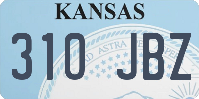KS license plate 310JBZ