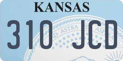 KS license plate 310JCD
