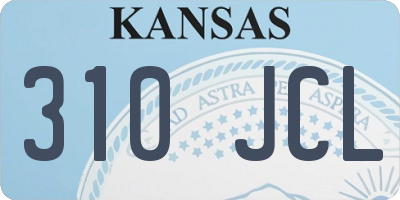 KS license plate 310JCL