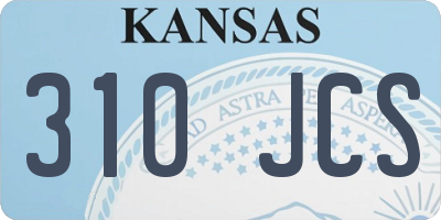 KS license plate 310JCS