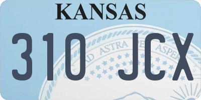 KS license plate 310JCX