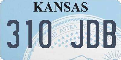 KS license plate 310JDB