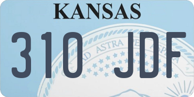 KS license plate 310JDF