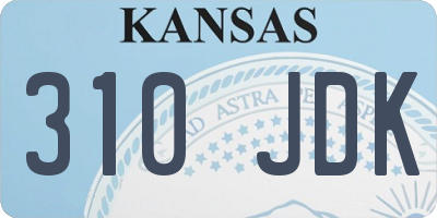 KS license plate 310JDK