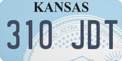 KS license plate 310JDT