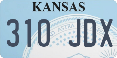 KS license plate 310JDX