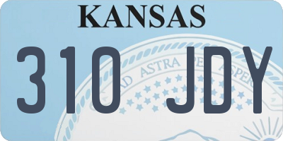 KS license plate 310JDY
