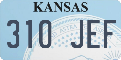 KS license plate 310JEF