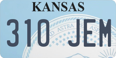 KS license plate 310JEM