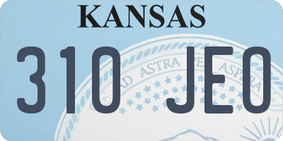 KS license plate 310JEO