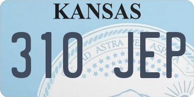 KS license plate 310JEP