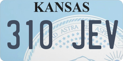 KS license plate 310JEV