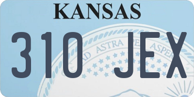 KS license plate 310JEX