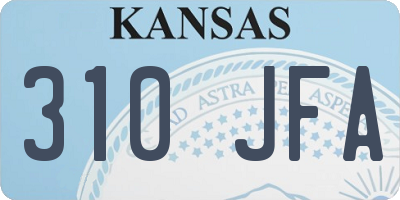 KS license plate 310JFA