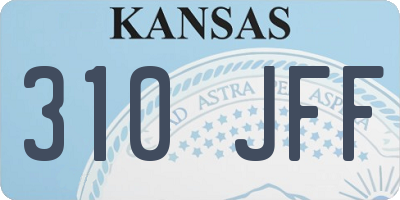 KS license plate 310JFF