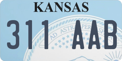 KS license plate 311AAB