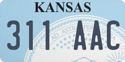 KS license plate 311AAC