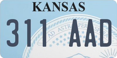 KS license plate 311AAD