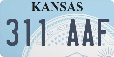 KS license plate 311AAF