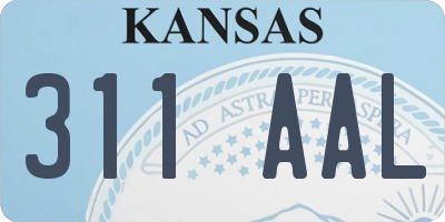 KS license plate 311AAL