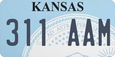 KS license plate 311AAM