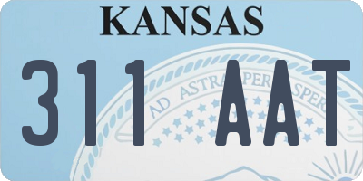 KS license plate 311AAT