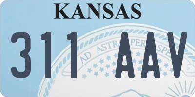 KS license plate 311AAV